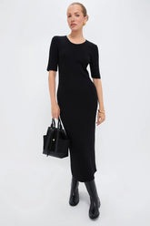 Black Tencel and Cashmere Geneva Dress
